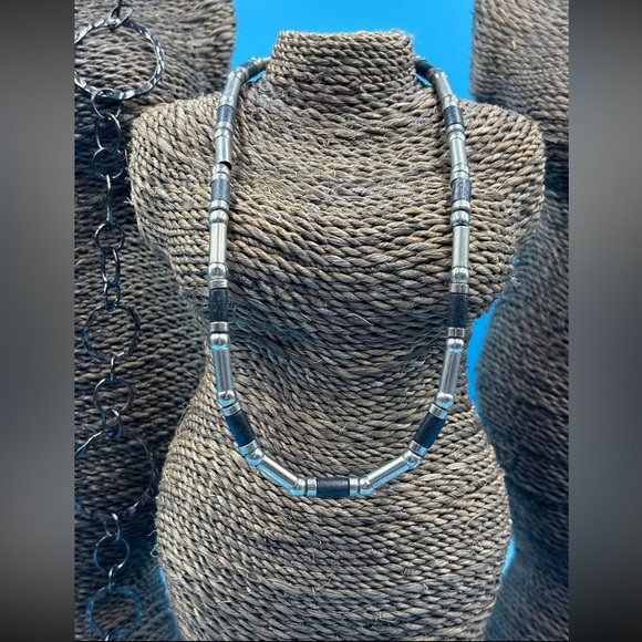 Six Silvertone Chain Linked Necklaces.  One Lot Sale.  Bulk Purchase. - Picture 7 of 8